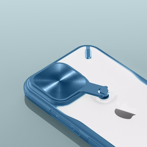Nillkin Cyclops vāciņš iPhone 13 Pro - melns ar kameru aizsardzību un saliekamu statīvu