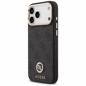 Guess чехол для iPhone 17 Pro Max совместимый с MagSafe GUHMP17XP4GRMDEK (PU W/ 4G Strass Logo) чёрный