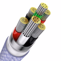 Baseus kabelis Flash Series II 3 in 1 - USB uz Type C, Lightning, Micro USB - 66W 6A 1,2 metri (CASS040005) violets