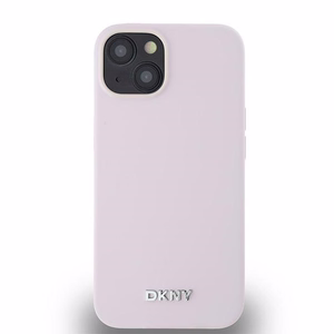 DKNY šķidrā silikona mazā metāla logotipa magnētiskais viedtālruņa apvalks iPhone 14 / 15 / 13 - rozā