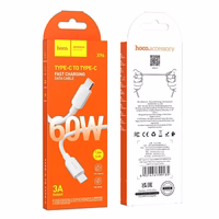 Kabelis USB C uz USB C Hoco 3A 60W 1 m X96 balts