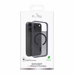 Puro Daylight Magnētiskais saderīgs silikona viedtālruņa apvalks iPhone 17 Pro Max - caurspīdīgs melns
