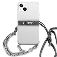 Guess GUHCP13SKC4GBSI iPhone 13 mini 5.4" Caurspīdīgs cietais apvalks 4G Pelēks Siksna Sudraba Ķēde