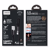 Joyroom Liquid Silicone datu kabelis N2 USB-A / Lightning 2.4A 1.2m - melns