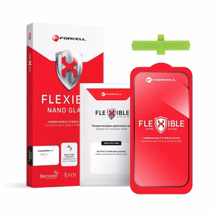 Forcell Elastīgs Nano Stikls 5D iPhone 17 Pro Max melns