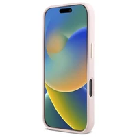 Guess Silikona Uzraksts Metāla Logo & Rāmis iPhone 16 Pro Apvalks - rozā