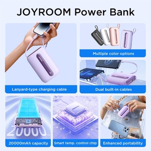 Portatīvais lādētājs Joyroom „JR-L012 Plus Colorful“ Pink 20000mAh (22.5W)