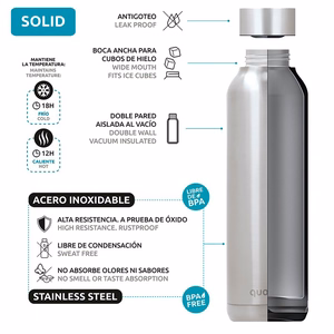 Quokka Solid Kids with Strap nerūsējošā tērauda termopudele, 330 ml, Jungle