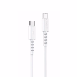 YESIDO KABELIS CA154 PD 60W TYPE-C/TYPE-C 1M PVC 3A balts