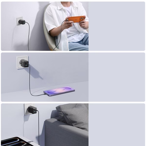Joyroom JR-TG8 GaN 45W USB-C + USB-A sienas lādētājs – krāsa: melna