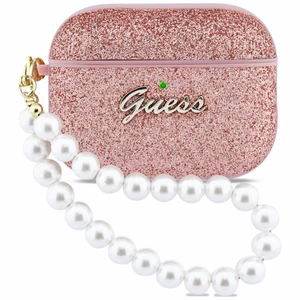 Guess Glitter Pearl Siksniņa Maciņš for AirPods Pro 3 - rozā