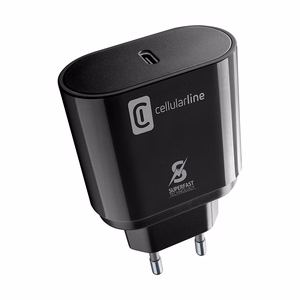 Cellularline USB-C tīkla lādētājs Samsung ierīcēm, 25 W, melns