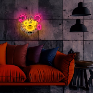 Neon ART LED PUNK TEDDY BEAR rozā-dzeltens FLA01 Forever Light