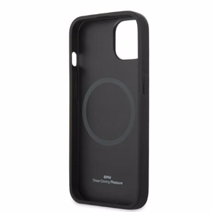 Viedtālruņa apvalks BMW BMHMP14MSLLBK iPhone 14 Plus 6.7 "melns / melna cietais apvalks Paraksta Logotipa Iespaids Magnētiskais