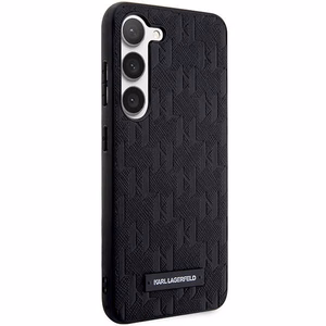 Karl Lagerfeld KLHCS23MSAKLHPK S23+ S916 cietais apvalks melns/melns Saffiano Mono Metāla Logotips
