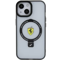 Ferrari gredzena statīva 2023 kolekcijas magnētiskais viedtālruņa apvalks iPhone 15 Plus / 14 Plus - melns