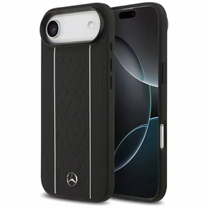 Mercedes Ādas Zvaigznes Raksts Svītras Magnētiskais viedtālruņa apvalks iPhone Air - melns