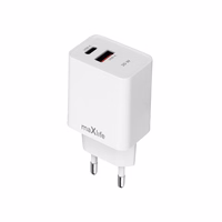 Maxlife MXTC-13-20AC PD QC lādētājs 1x USB-C 1x USB 20W balts