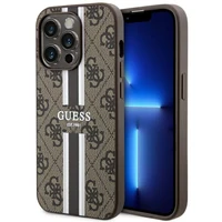 Guess GUHMP14XP4RPSW iPhone 14 Pro Max 6.7" brūns/brūns cietais apvalks 4G Printed Stripes MagSafe