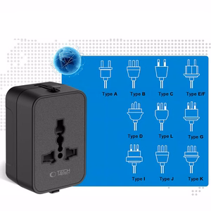 TECH-PROTECT TA300 ceļojumu adapteris EU / UK / US / AU melns