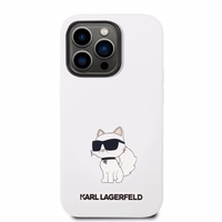 Karl Lagerfeld Silicone Choupette viedtālruņa apvalks iPhone 14 Pro Max - balts