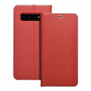 Flip case for Samsung S10 Luna Book Carbon red