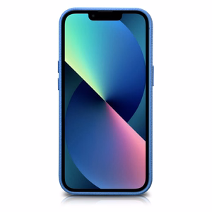 iCarer Litchi Premium ādas viedtālruņa apvalks iPhone 14 Plus Magnētiskais ādas apvalks ar MagSafe Gaiši zils (WMI14220711-LB)