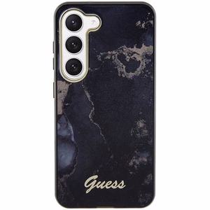 Guess GUHCS23SHTMRSK S23 S911 чёрный/чёрный жёсткий чехол Golden Marble Collection