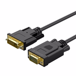 Orico XD-DITV DVI 24+1–VGA, Full HD kabelis, 5 m – melns