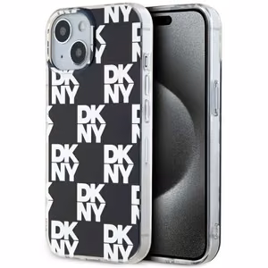DKNY IML rūtainais mono raksts viedtālruņa apvalks iPhone 15 / 14 / 13 - melns