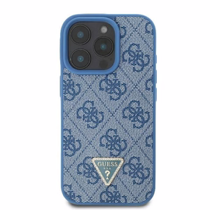 Guess Ādas Metāla Logotipa Strass Crossbody apvalks iPhone 16 Pro - zilais