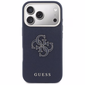 Guess HC PU FW RESIN LOGO BLUE futrālis iPhone 17 Pro 6,3"