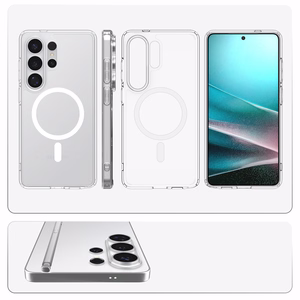 Spigen Ultra Hybrid Mag MagSafe maciņš priekš Samsung Galaxy S26 Ultra caurspīdīgs un balts