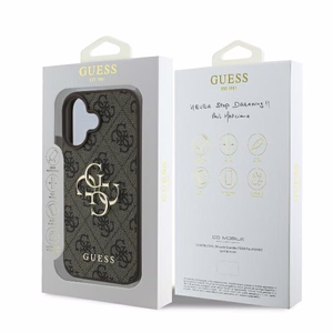 Guess 4G lielā logotipa viedtālruņa apvalks iPhone 16 - brūns