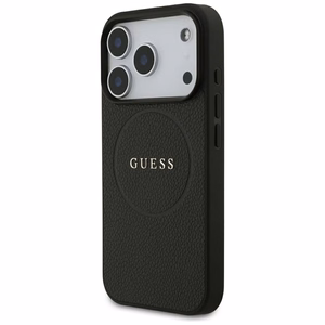 Guess Grained Gold Ring MagSafe maciņš modelim iPhone 18 Pro / 17 Pro – krāsa: melna