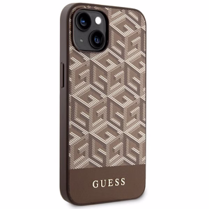 Guess GUHMP14MHGCFSEW iPhone 14 Plus 6.7" brūns/brūns cietais apvalks GCube Stripes MagSafe