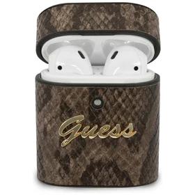 Guess GUACA2PUSNSMLBR AirPods 1/2 apvalks brūns/brūns Python kolekcija
