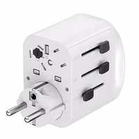 Gembird TPA-EU2A1C15-01-W Grounded universal travel power adapter, 15 W, balts