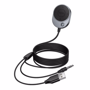 Bezvadu automašīnas uztvērējs Hoco AUX Bluetooth ar kabeli Jack 3,5 mm E150 metālisks pelēks