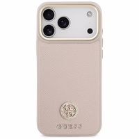 Guess Graudains Strass Logotips Magnētiskais viedtālruņa apvalks iPhone 17 Pro Max - rozā