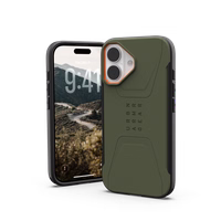 UAG Civilian MagSafe maciņš iPhone 17 - olive and oranžs