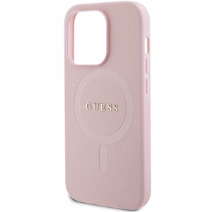 Guess GUHMP14LPSAHMCP viedtālruņa apvalks iPhone 14 Pro - rozā Saffiano Magnētiskais