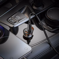 Automobiļa lādētājs Hoco 2 x USB C QC PD 45W + kabelis USB C uz Lightning NZ16B metāla pelēks