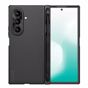 Nillkin Super Frosted Shield Fold viedtālruņa apvalks priekš Samsung Galaxy Z Fold 7 ar S Pen Space - melns