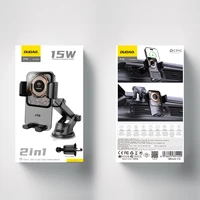 Dudao F19 skavas tipa automašīnas turētājs ar 15W indukcijas lādētāju - melns