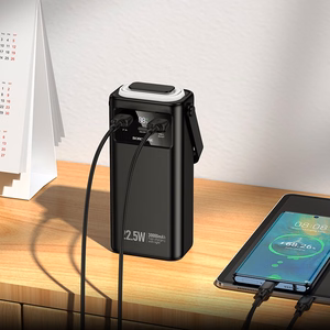 Borofone portatīvais lādētājs 30000mAh BJ65 High - 2xUSB + Type C - QC 3.0 22,5W + PD 20W ar USB, Type C, Lightning un micro USB melna
