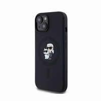 Karl Lagerfeld silikona Karl&Choupette magnētiskais viedtālruņa apvalks iPhone 15 Plus / 14 Plus - melns