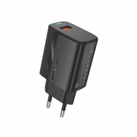 FONENG tīkla lādētājs EU64 18W 1xUSB QC3.0 + kabelis Lightning melns