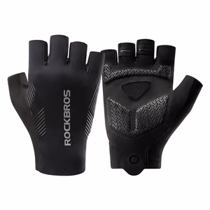 Rockbros cycling gloves spring/summer/autumn, short fingers, size: XXL - black