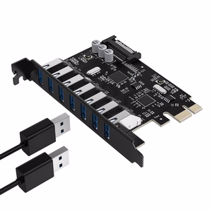 Orico PVU3 PCIe paplašināšanas karte ar 7 USB 3.0 pieslēgvietām galddatoriem – melns